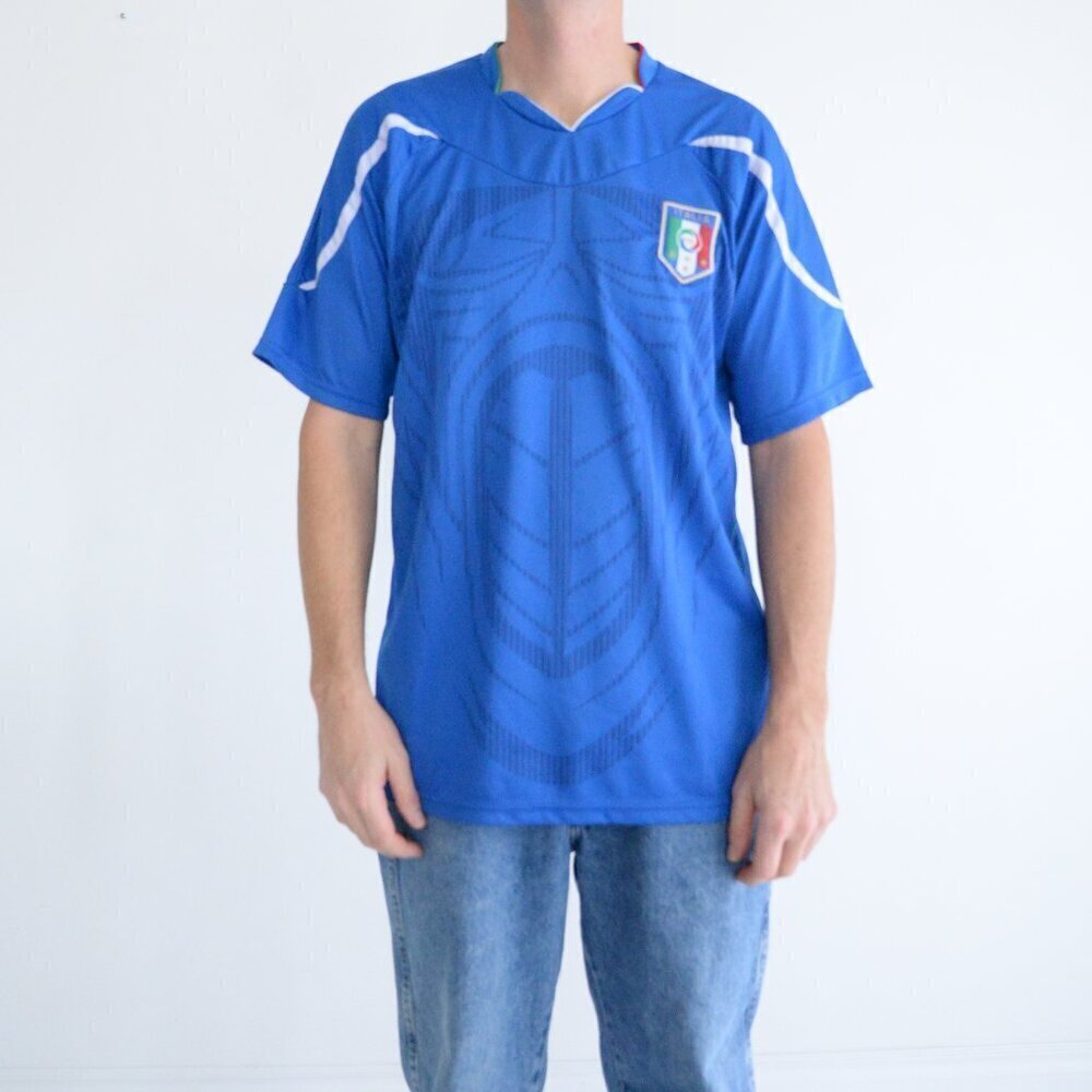 Vintage Italia Blue Home Gli Azzurri Fifa Figc Soccer Football Jersey Medium